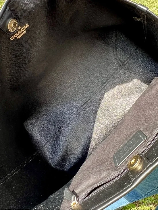 Coach Large City Tote Bag - Black/Walnut - Picture 9 of 12